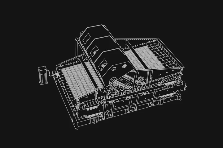 Reconstrucción alámbrica de un harnero vibratorio