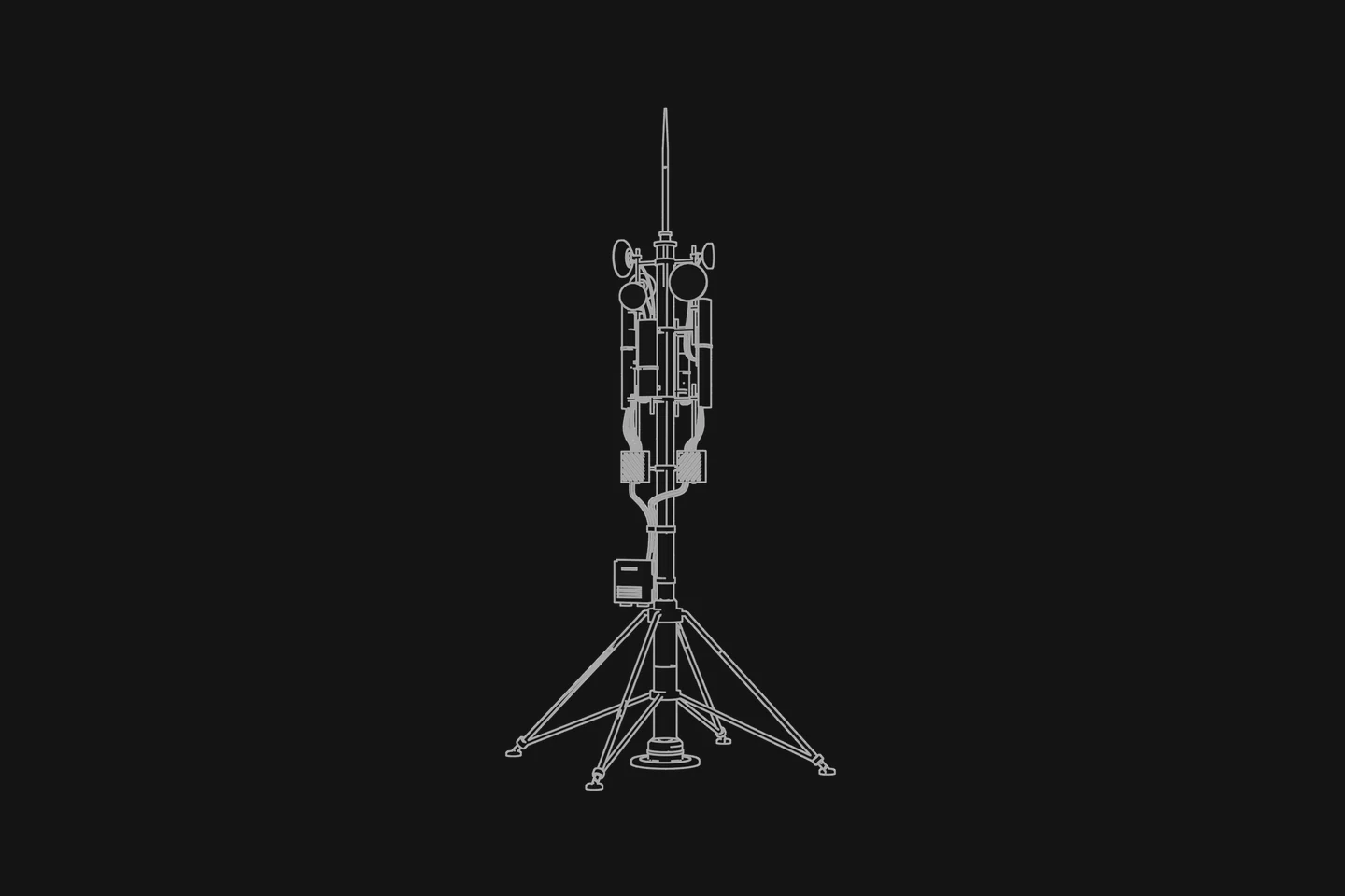 Reconstrucción alámbrica de una torre de telecomunicaciones
