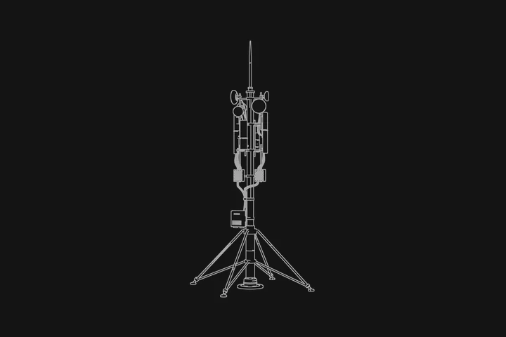 Reconstrucción alámbrica de una torre de telecomunicaciones