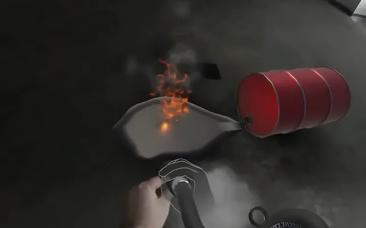 Simulación de extinción de un amago de incendio en realidad virtual