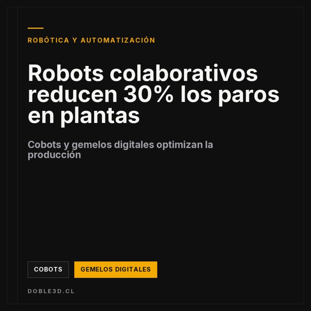 Robots colaborativos reducen 30% los paros en plantas