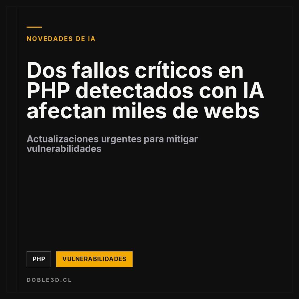 Dos fallos críticos en PHP detectados con IA afectan miles de webs